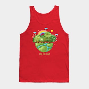 Save The Planet Illustration Tank Top